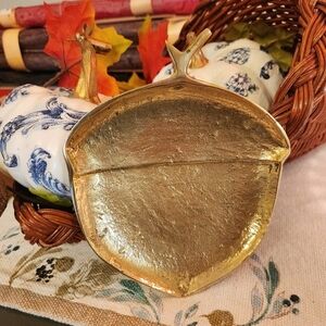 Vintage Crate & Barrel Brass Trinket Tray‎ - Polished Gold